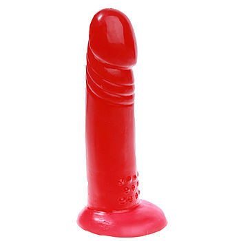 Jelly Red - dildo, leveä kanta
