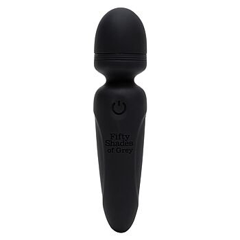 Fifty Shades of Grey - Mini wand-vibraattori, tehokas, tyylikäs, monikäyttöinen, silikoninen, musta