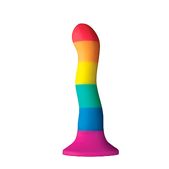 Colours - Pride Wave dildo, muotoiltu, imukupilla, silikoninen, värikäs