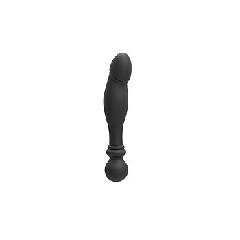 ZENN Ron - Prostata- ja G-piste dildo, tupladildo, silikoninen, hygieeninen, musta