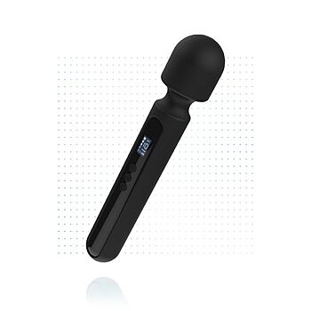 BLAQ No.5 - Wand-vibraattori, tehokas, kookas, monipuolinen, näyttävä, silikoninen, musta