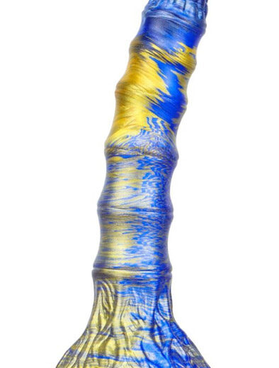 Metallic Fantasy Dildo Bamspin Blue/Gold 17,5 cm Dragon Dildo