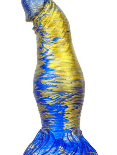 Metallic Fantasy Dildo Duxel Blue/Gold 19,5 cm Dragon Dildo