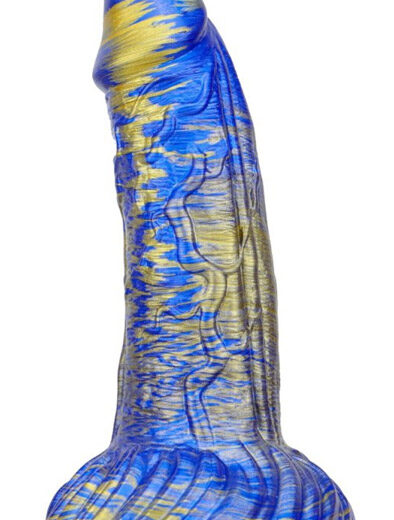 Metallic Fantasy Dildo Gentax Blue/Gold 18,5 cm Dragon Dildo