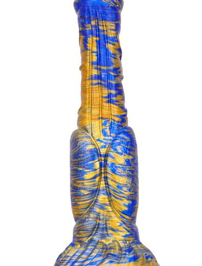 Metallic Fantasy Dildo Jumbox Blue/Gold 24 cm Dragon Dildo